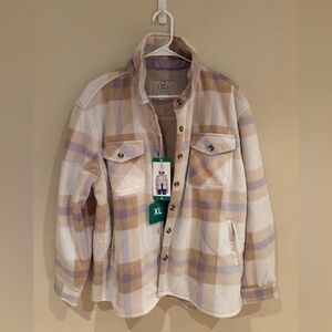 Plaid Button-Up Jacket XL